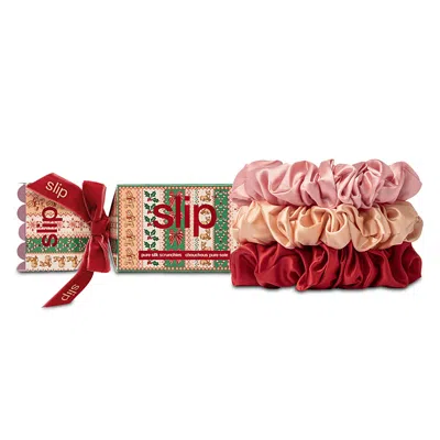 Slip Pure Silk Large Scrunchie Cracker- Sugar Plum In Red