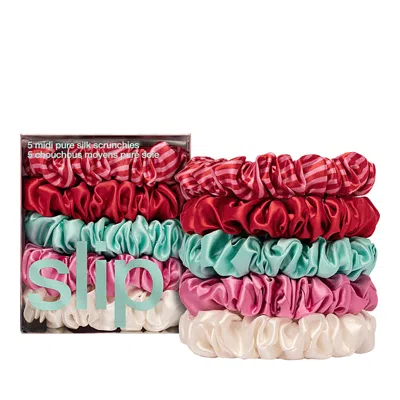 Slip Pure Silk Midi Scrunchie, Set Of 5 In Gelati