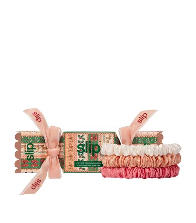 Slip Pure Silk Noelle Skinny Scrunchie Trio Cracker