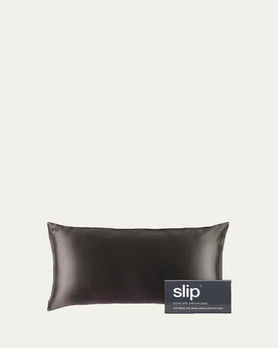 Slip Pure Silk Pillowcase, King In Charcoal