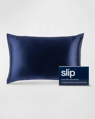 Slip Pure Silk Pillowcase, Queen In Navy