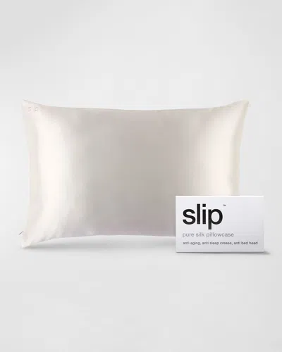 Slip Pure Silk Pillowcase, Queen In White