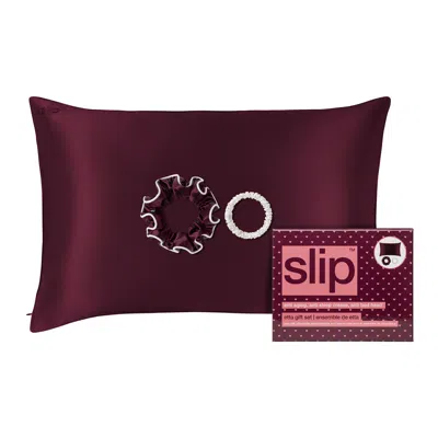 Slip Pure Silk Queen Gift Set (limited Edition) In Red