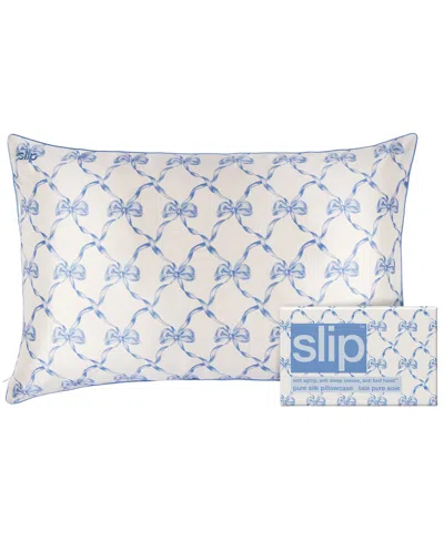 Slip Pure Silk Queen Pillowcase In Blue