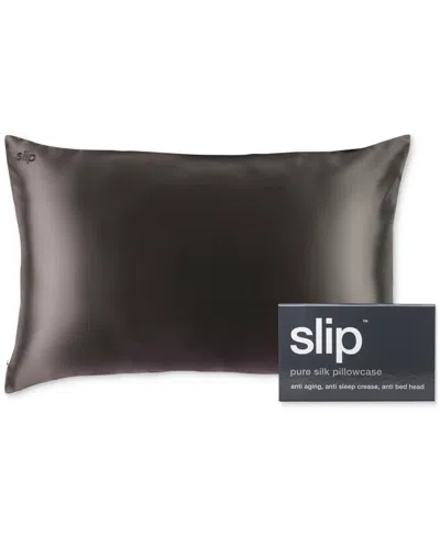 Slip Pure Silk Queen Pillowcase In Charcoal