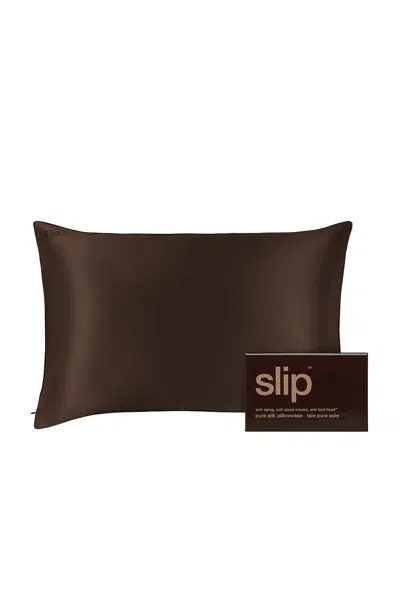 Slip Pure Silk Queen Pillowcase In Chocolate