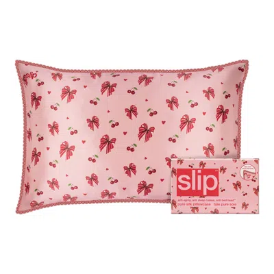 Slip Pure Silk Queen Pillowcase With Lace Trim (limited Edition) In Pink