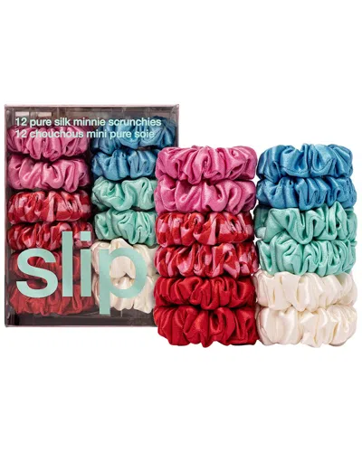 Slip ® Pure Silk Set Of 12 Minnie Scrunchies - Sundown In Neutral