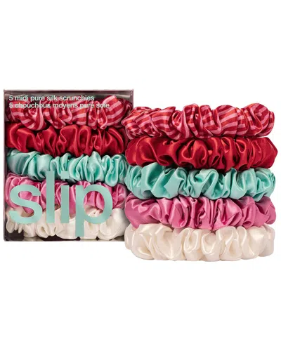 Slip ® Pure Silk Set Of 5 Midi Scrunchies - Gelati In Multi