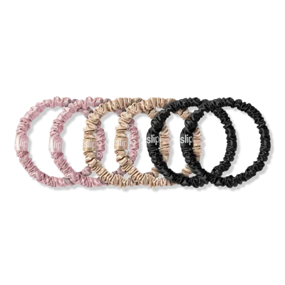 Slip Pure Silk Skinny Scrunchies - Pink, Black, Caramel