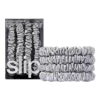 Slip Pure Silk Skinny Scrunchies - Silver In Silver