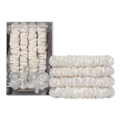 Slip Pure Silk Skinny Scrunchies - White