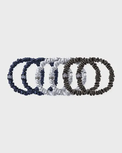 Slip Pure Silk Skinny Scrunchies, 6-pack In Blue