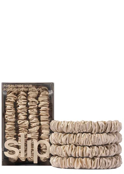 Slip Pure Silk Skinny Scrunchies In Brown