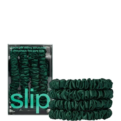 Slip Pure Silk Skinny Scrunchies - Forest