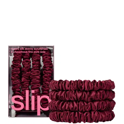 Slip Pure Silk Skinny Scrunchies - Maroon