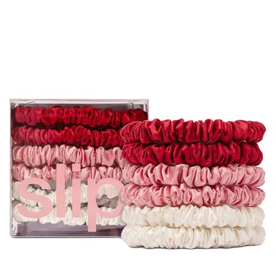 Slip Pure Silk Skinny Scrunchies, Set Of 6 In Pink