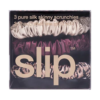 Slip Pure Silk Skinny Scrunchies Trio In Multi