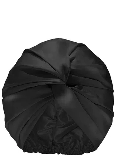 Slip Pure Silk Turban In Black