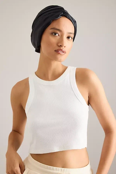 Slip Pure Silk Turban In Black