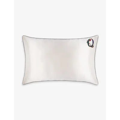 Slip Q Queen Letter-embroidered Silk Pillowcase 51cm X 76cm