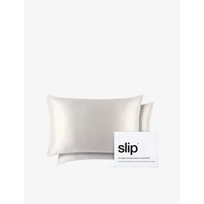 Slip Queen Silk Pillowcase Pack Of Two 51cm X 76cm In Neutral