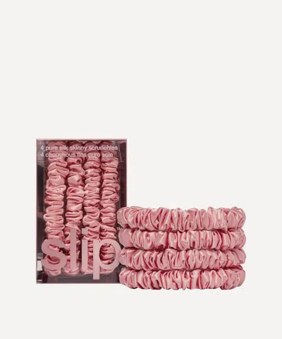 Slip Rose Skinny Silk Scrunchie Set Of Four