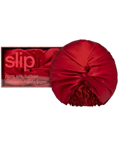 Slip Scarlet Pure Silk Turban In Red
