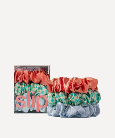 Slip Sea Mist Large Silk Scrunchies Pack Of 3 In Grey