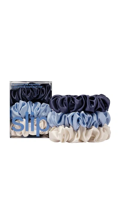 Slip Set Of 3 Pure Silk Large Scrunchies In Skye