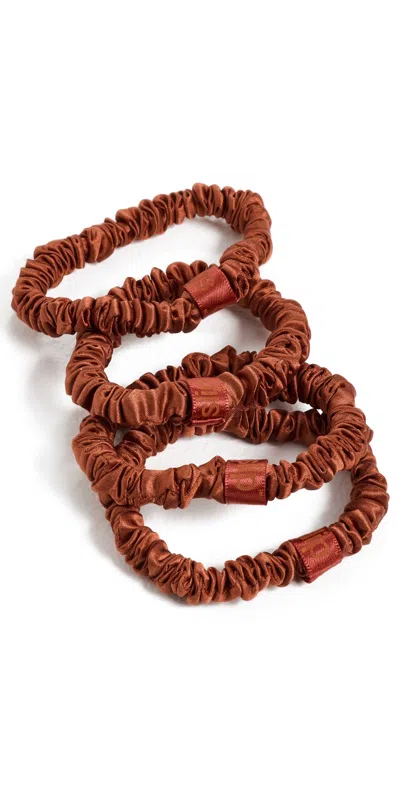 Slip Set Of 4 Skinny Scrunchies Auburn