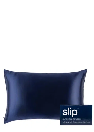Slip Silk Pillowcase Navy In Navy Blue