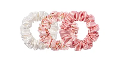 Slip Silk Scrunchies 100% 22 Momme Mulberry Silk (3 Luxurious Scrunchies) - Petal In Multi