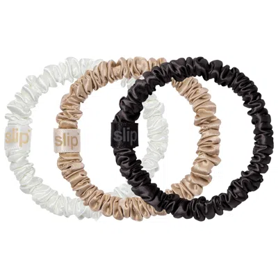 Slip Silk Skinny Scrunchies - 3 Pack Dame 3 Scrunchies / Pack In White