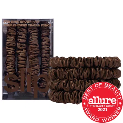 Slip Silk Skinny Scrunchies Dark Brown