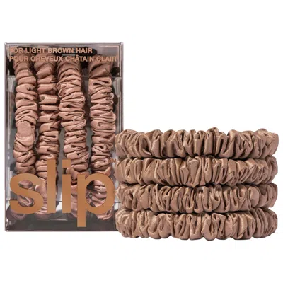 Slip Silk Skinny Scrunchies Light Brown