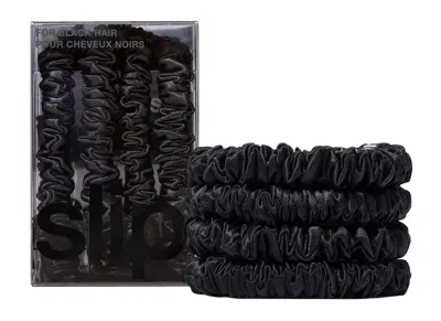 Slip Silk Skinny Scrunchies - Elastic Scrunchies Set (set Of 4) - Black