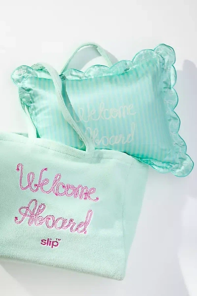 Slip Silk Travel Pillow With Beach Bag In Multicolor