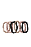 Slip Skinnie Scrunchie 6 Pack In Black  Pink & Caramel