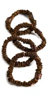 Slip Skinny Scrunchies Set Of 4 Dark Brown In Dark Brown