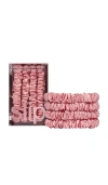 Slip 4-pc. Pure Silk Back-to-basics Skinny Scrunchies Set In Rose
