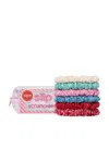 Slip Skinny Scrunchies Set Of 6 & Pouch In High Tide