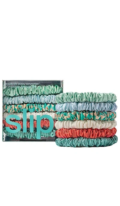 Slip Skinny Scrunchies Set Of 6 In Coral,blue