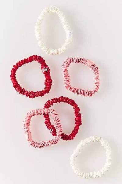 Slip Sweetie Silk Skinny Scrunchies, Set Of 6 In Pink