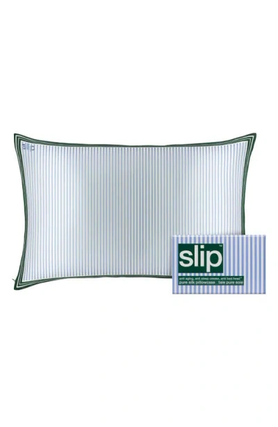 Slip The Green Pure Silk Pillowcase In Blue