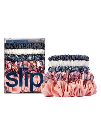 Slip Women's 5-piece Pure Silk Scrunchie Set In Brown