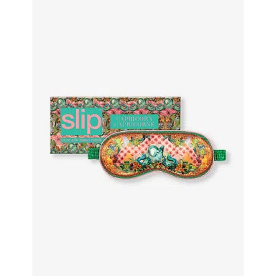 Slip Womens Capricorn Graphic-print Silk Eye Mask In Green