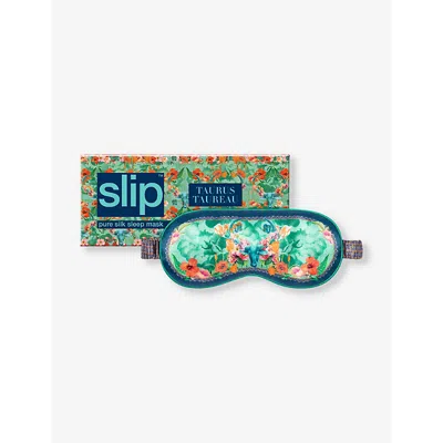 Slip Womens Taurus Graphic-print Silk Eye Mask In Green