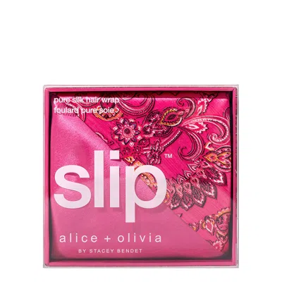 Slip X Alice + Olivia Pure Silk Hair Wrap, Hair Wrap, Reversible In Pink