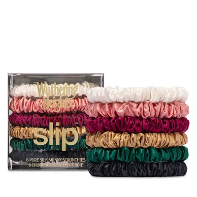 Slip X Wuthering Heights Pure Silk Skinny Scrunchies, Set Of 6